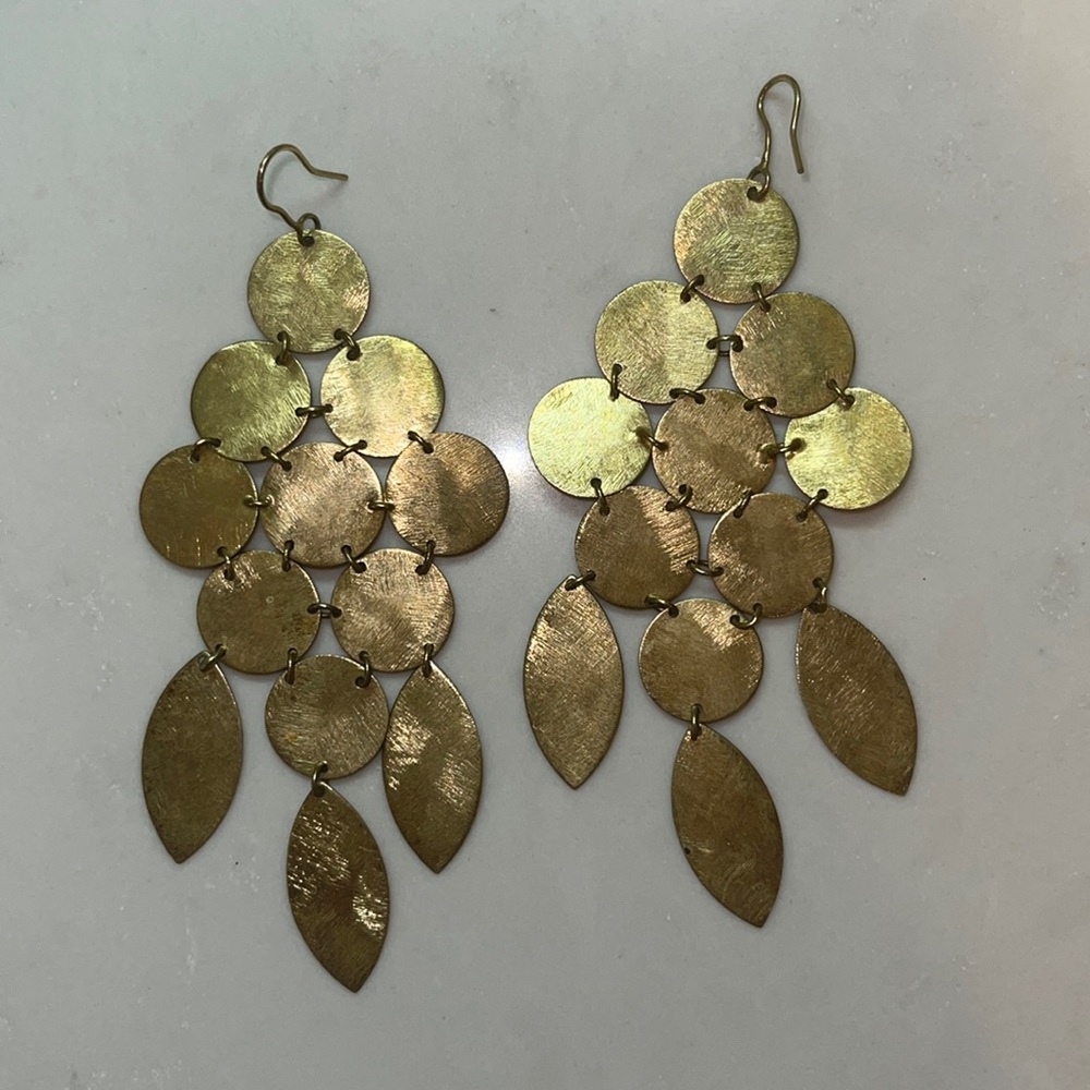 Gold Chandelier Earrings by Macria Moran